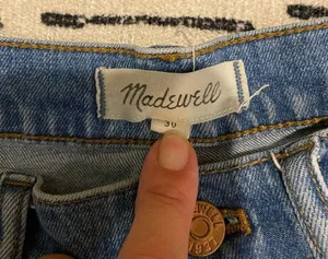 Madewell High Waisted Jean Shorts Cuffed 30 thumbnail 3