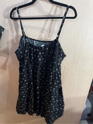 Old Navy Black Camisole Dress with Tiny White Floral Print Size XXL thumbnail 3