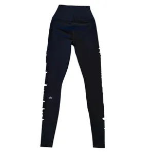 Alo Yoga High Waist Extreme Ripped Warrior Leggings Black Edgy Destroyed XXS thumbnail 8