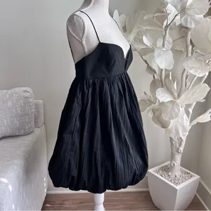 Acler Palermo Black Bubble Hem Spaghetti Straps Mini Dress thumbnail 5