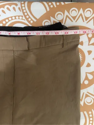 Y2K Office Siren Low rise brown mini skirt with black lace trim detail- Medium thumbnail 7