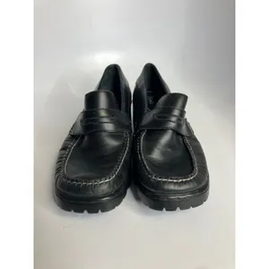 Y2K Bass Josephine black leather loafers lug sole women's size 9 Casual nautical thumbnail 2