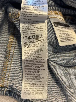 Levi's Denim Western Pearl Snap Shirt Oversized Blue Medium Wash XS thumbnail 7