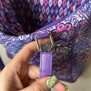 Vera Bradley Crosstown Tote Shoulder Bag Purple Lilac Tapestry Retired Pattern thumbnail 14