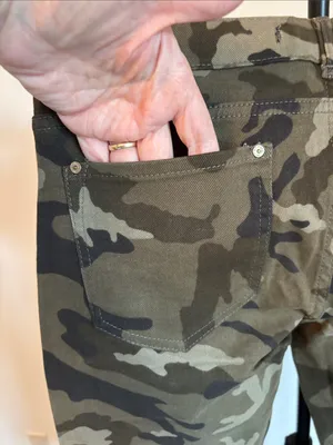 Zara Woman Premium Collection Olive and Dark Green Camo Skinny Jeans thumbnail 4