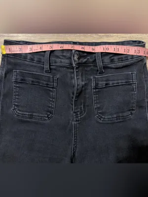 Judy Blue High Rise Patch Pocket Wide Leg Jeans 9/29 Washed Black JB88827 thumbnail 6