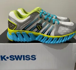 K-Swiss Blade-Max Stable‎ Womens 6 Running Shoes Silver Yellow Blue NIB thumbnail 1