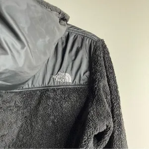 The north face black oso hybrid hooded fleece‎ fuzzy zip up jacket small women thumbnail 2