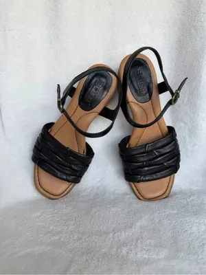 Born Womens Footwear/Shoes/Sandals "Shonie" Black Woven Leather Us 6m/Eu 36 Euc thumbnail 3
