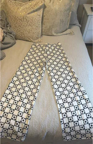Princess Polly Black & White Checker Daisy Wide Leg Pants | US 4 thumbnail 2