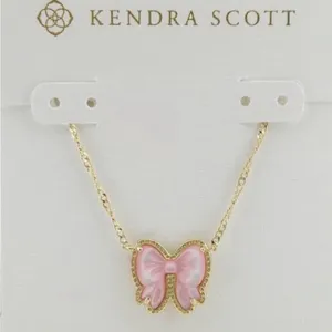 Kendra Scott Haley Bow Gold Short Pendant Necklace thumbnail 6