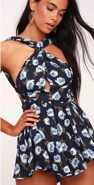Lulus Convertible Floral Romper thumbnail 1