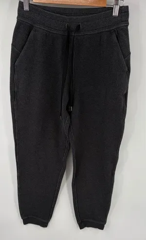 Lululemon women’s ribbed high rise heather black 25” 7/8 jogger performance sz 6 thumbnail 1
