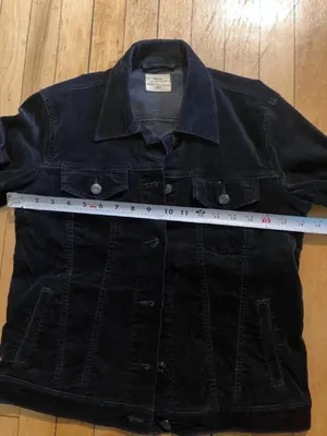 Gap Icon Velvet Jacket in True Black Small Collared Button Down Boxy Denim thumbnail 8
