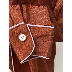 Womens Silk Shirt Small Bronze Metallic Dreamy Artsy Fairy Boho Mystical Formal thumbnail 5