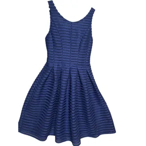 AQUA Navy Blue Lace Fit and Flare Dress Size S thumbnail 2