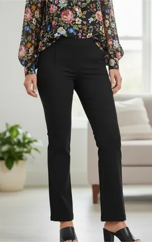 Chico's Black Stretch Knit Ankle Pull-On Pants thumbnail 1