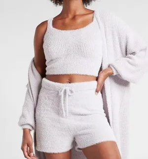 Meshki Fuzzy White Crop Tank thumbnail 1