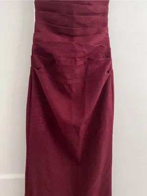 Babyboo PANDRA MAXI DRESS SPARKLE Strapless Ruched Midi dress in wine, S thumbnail 7