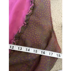 Y2K Silk Floral Fairy Top S Silk Ruffled Romantic Coquette Boho Hippie Celestial thumbnail 7