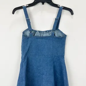 Lulus Considered Charisma Blue Chambray Bustier Mini Dress Cute A Line M NWT thumbnail 8