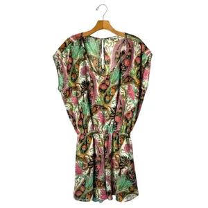 Show Me Your Mumu Romper Women Large‎ Green Pink Paisley Palace Rowdy Romper thumbnail 3