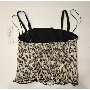 Kirious Crop‎ Tank Top Leopard Womens Size Small Coachella Indie Fairy Brown New thumbnail 7