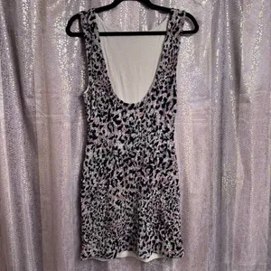Free People Marigold Black Cheetah Print Stretch Mini Dress Small NWOT thumbnail 2