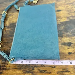 Burberry Crossbody Bag Small Teal Green Leather Chain Strap thumbnail 13