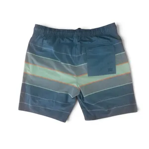 Hang Ten Men’s XL Striped Swim Trunks Board Shorts Compression Liner Blue Gray thumbnail 2