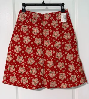Red floral skirt Orange thumbnail 1