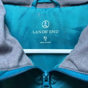 Lands End Turquoise Puffer Vest Down Feather Quilted Zip Up Womens XL 18 Outdoor thumbnail 7