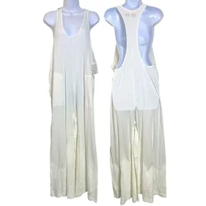 Free People Bohemian Zena One Piece Wide Leg Jumpsuit Clean Ivory Medium NWT thumbnail 7