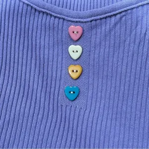 Cider Purple Heart Button Cropped Tank Top Women’s Medium thumbnail 3