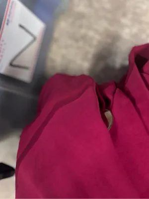 Zara Draped Fuchsia pink Midi Dress Silver Ring sleeveless size XL vacation thumbnail 9