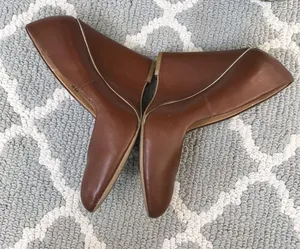 MIA closed Toe Brown Leather Wedge High Heel thumbnail 1