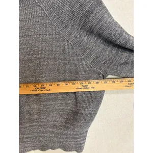 Free People Too Good Marled Grey Cotton Blend Raglan Sleeve Knit Sweater L thumbnail 8