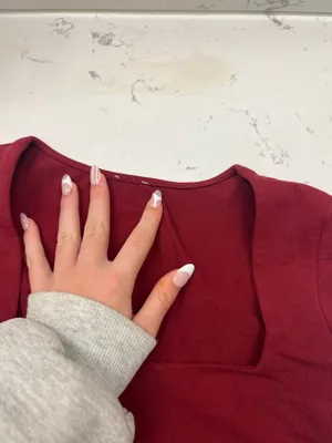 Garage Portia Square Neckline Tee Burgundy thumbnail 2