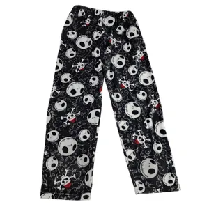 Disney Nightmare‎ Before Christmas Pants Unisex M Black Skulls Relaxed PJ Pants thumbnail 2