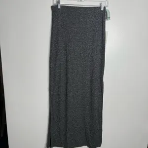 NWT Aritzia Babaton Rico Skirt Marled Gray Long Side Slits‎ Medium Minimalist thumbnail 7