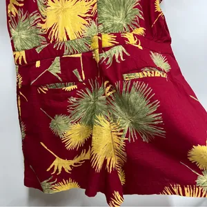 Free People Maroon Malibu Tropical Print Shorts Romper Size Medium w/pockets thumbnail 10