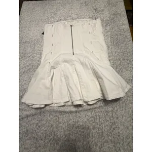 Wild Fable NWT White Denim Corset Skirt Studded‎ Flare Mini Size XL thumbnail 4