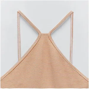 ZARA Striped High Neck Jumpsuit/Bike Short thumbnail 3