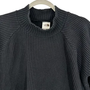 The North Face Womens Waffle Knit‎ Mock Neck Pullover Sweatshirt Charcoal Grey thumbnail 10