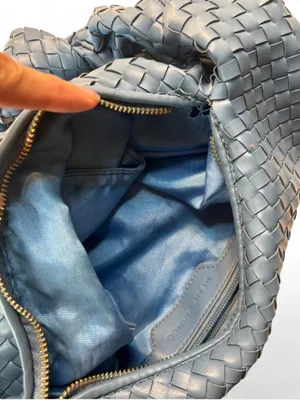 Melie Bianco Blue woven leather Bottega Veneta handbag #luxury #designer thumbnail 5