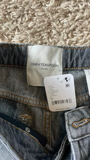 Charcoal Free people One Teaspoon Jean Shorts thumbnail 3