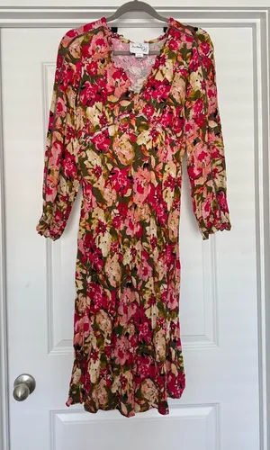 Sam Edelman Pink and Green Floral Dress thumbnail 1