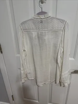 Faherty Ivory Ruffled Button-Front Blouse thumbnail 7