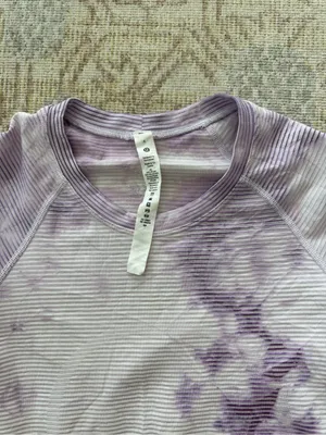 Lululemon Swiftly Tech Short Sleeve Shirt 2.0 in Shibori Stripe Wisteria Purple thumbnail 3