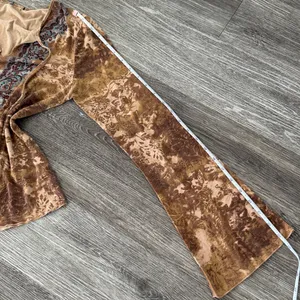 Y2K vintage boho western Gypsy fairy bell sleeve top brown tan small thumbnail 7